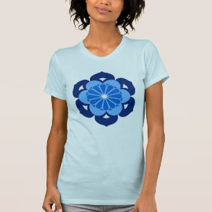 Lotus Blume Mandala, Indigo und Light Blue T-Shirt