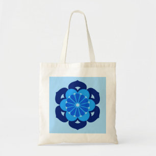 Lotus Blume Mandala, Indigo und Light Blue Tragetasche