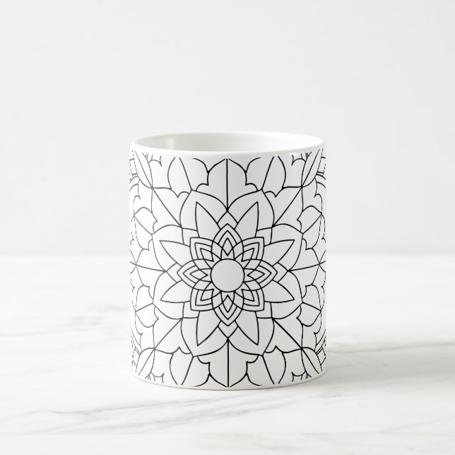 Lotus Blume Mandala Kaffeetasse (Mittel)