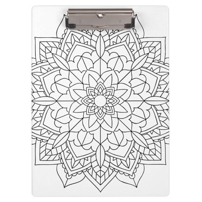 Lotus Blume Mandala Klemmbrett (Vorderseite)