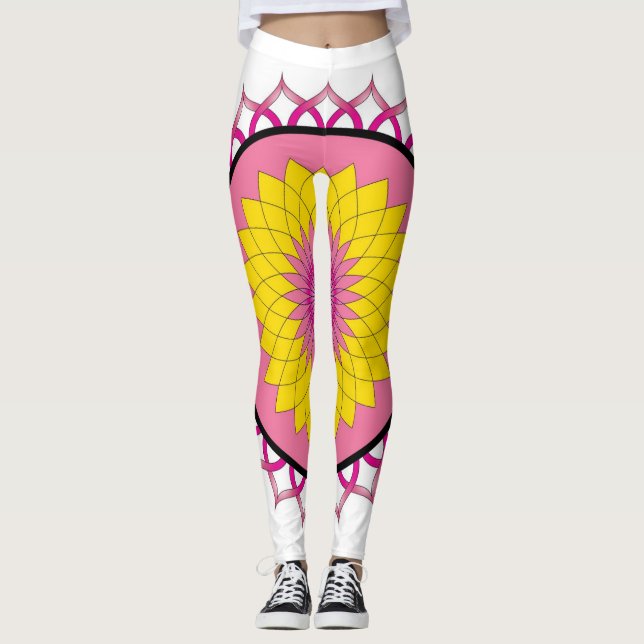 Lotus Blume Mandala Leggings (Vorderseite)