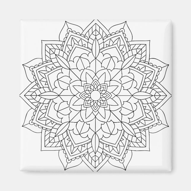 Lotus Blume Mandala Magnet (Vorne)