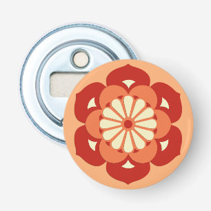 Lotus Blume Mandala, Pastel Orange und Mandarin Flaschenöffner