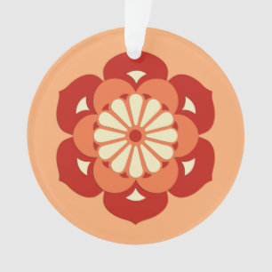 Lotus Blume Mandala, Pastel Orange und Mandarin Ornament