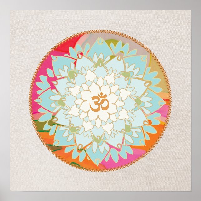 Lotus Blume Mandala Poster (Vorne)