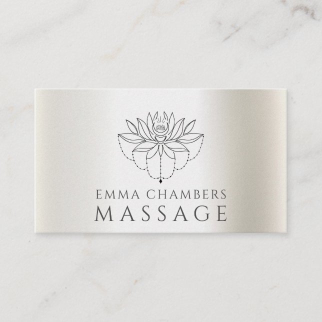 Lotus Blume Massage Therapeut Visitenkarte (Vorderseite)