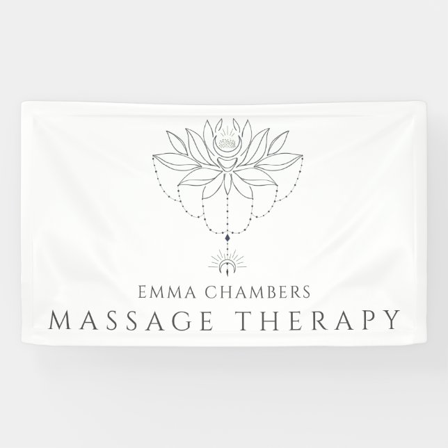 Lotus Blume Massagetherapeut Business Banner (Horizontal)