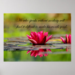 Lotus Blume mit Confucius Poster