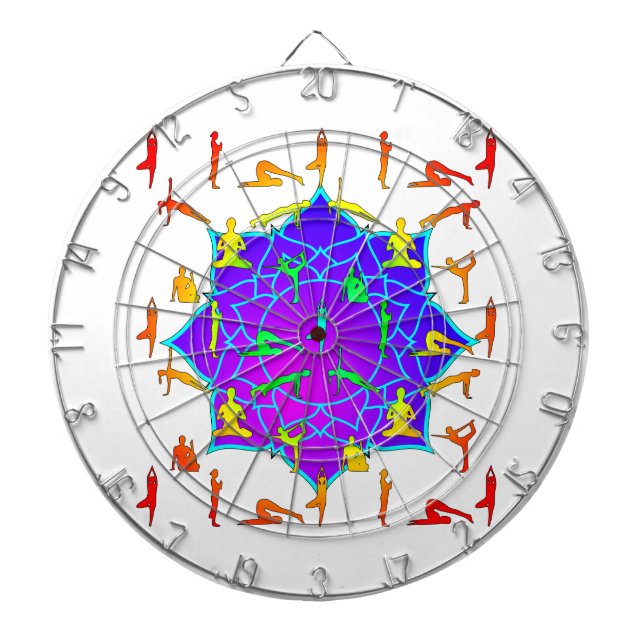 Lotus Blume mit Yoga-Posen Dartscheibe (vorne)