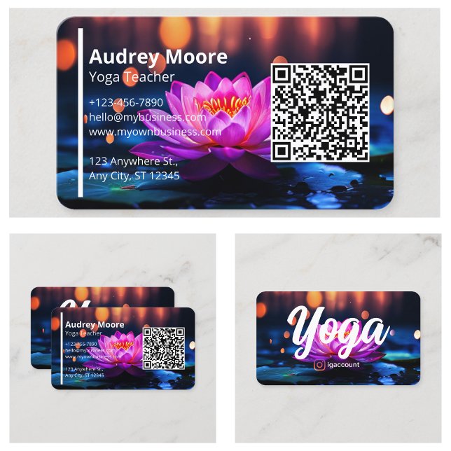 Lotus Blume Moderne Kunst, Dichtung und Musik Parc Visitenkarte (Lotus Flower Modern Elegant Yoga Teacher Templates Business Card
)