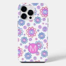 Lotus Blume Monogram farbenfroh rosa Pastellgrün