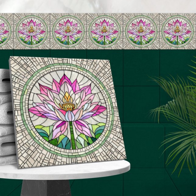 Lotus Blume Mosaik Art Fliese (Von Creator hochgeladen)