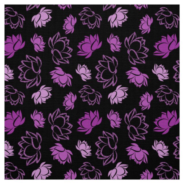 Lotus-Blume Muster in Lila Farbe Stoff (Muster)