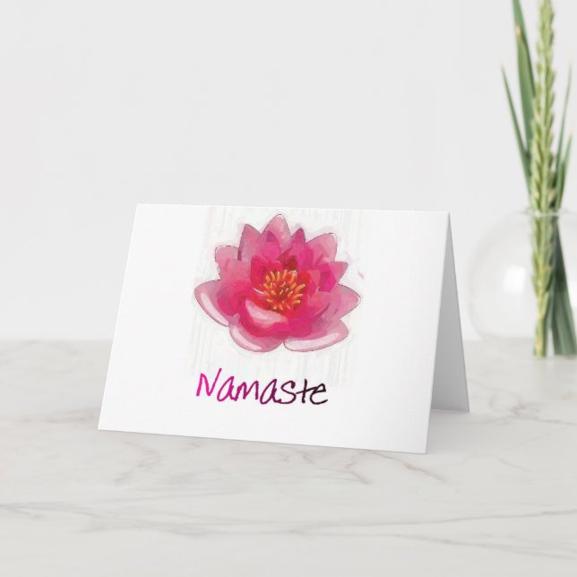Lotus Blume "Namaste" Yoga Geschenke Karte (Vorderseite)