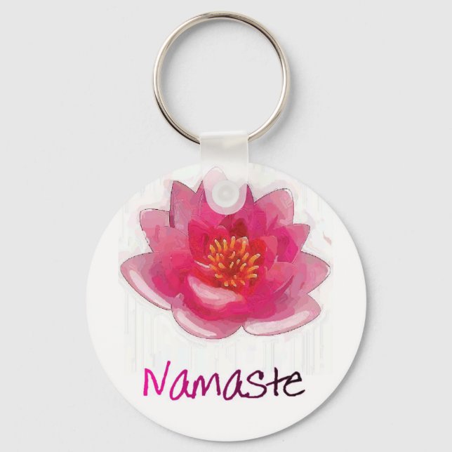 Lotus Blume "Namaste" Yoga Geschenke Schlüsselanhänger (Vorderseite)