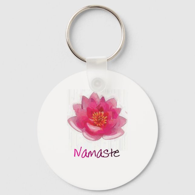 Lotus Blume "Namaste" Yoga Geschenke Schlüsselanhänger (Vorderseite)