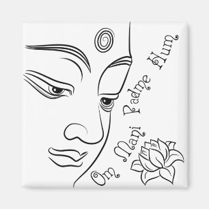 Lotus Blume Om Mani Padme Hum Black Magnet