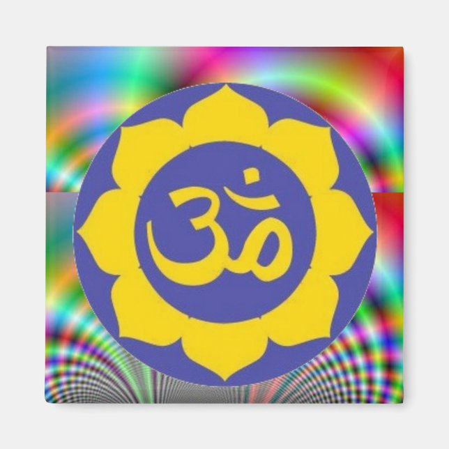 Lotus Blume - Om-Meditation Magnet (Vorne)