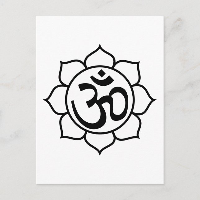 Lotus Blume Om Postkarte (Vorderseite)