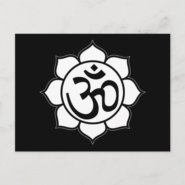 Lotus Blume Om Postkarte (Vorderseite)