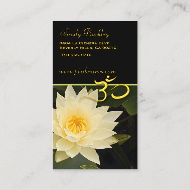Lotus Blume, Om Yoga, Heiler Visitenkarte (Vorderseite)