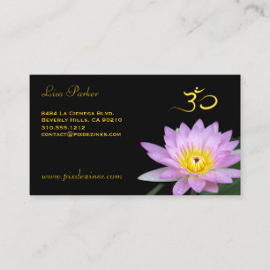 Lotus Blume, Om Yoga, Heiler Visitenkarte