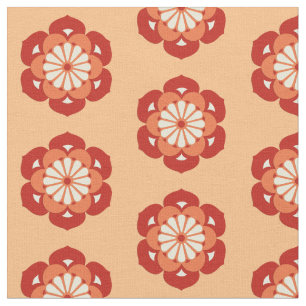 Lotus Blume Print, Pastel und Mandarin Orange Stoff
