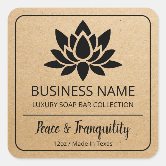 Lotus Blume Produktkennzeichnungen Quadratischer Aufkleber (Vorderseite)