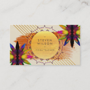 Lotus Blume Rainbow Decorative Yoga Holistisch Visitenkarte