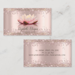 Lotus Blume Rose Gold Glitzer Staub Yoga Visitenkarte