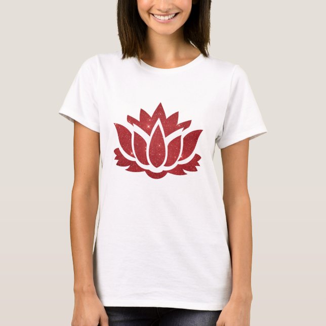 Lotus Blume rot T-Shirt (Vorderseite)