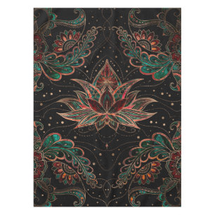 Lotus Blume - Roter Marmor und Malachit Tischdecke