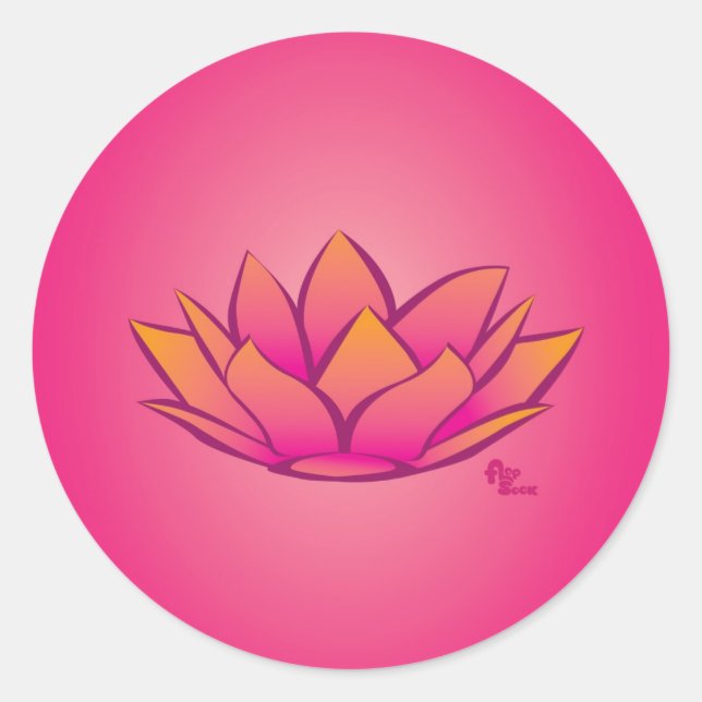 Lotus-Blume Runder Aufkleber (Vorderseite)