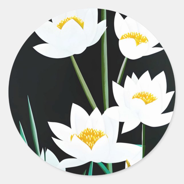 Lotus-Blume Runder Aufkleber (Vorderseite)