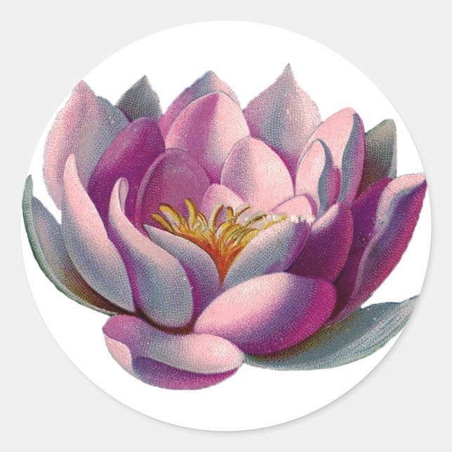 Lotus Blume Runder Aufkleber (Vorderseite)