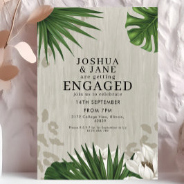 Lotus Blume Safari Leopard Print Verlobung Einladung