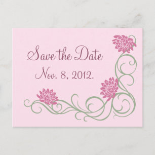 Lotus Blume Save the Date Postkarte (pink)