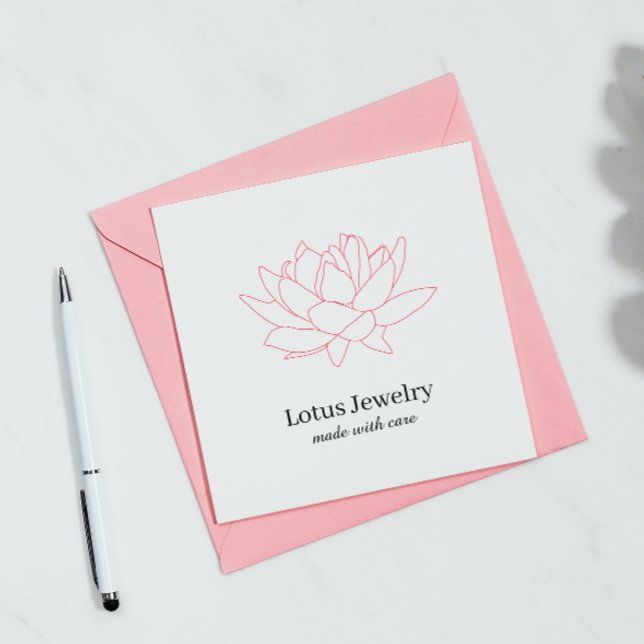 Lotus Blume Schmuck Schmuck Logo Diskontcode Quadratische Visitenkarte (Von Creator hochgeladen)