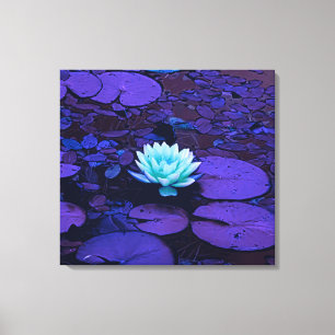 Lotus Blume Turquoise Lila Pond Zen Leinwanddruck