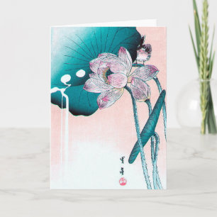 Lotus Blume und Sparrow, Watanabe Seitei Karte