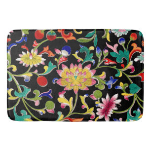 Lotus Blume und Wein Badematte