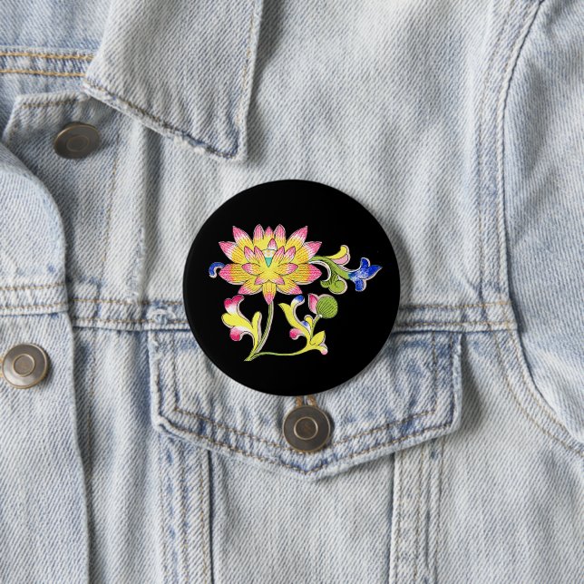 Lotus Blume und Wein Button (Beispiel)