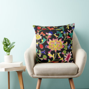 Lotus Blume und Wein Kissen