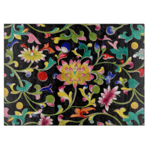 Lotus Blume und Wein Schneidebrett