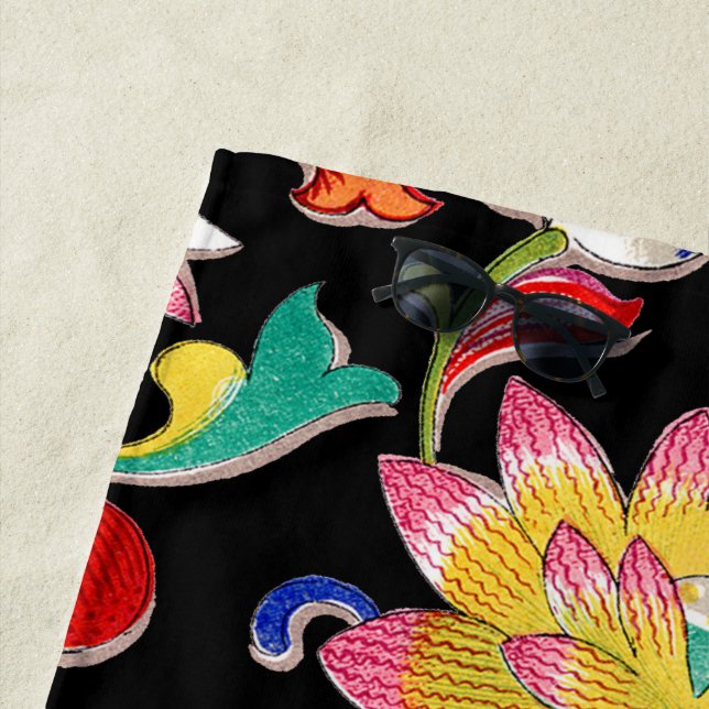 Lotus Blume und Wein Strandtuch (Beispiel)
