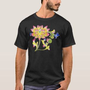 Lotus Blume und Wein T-Shirt