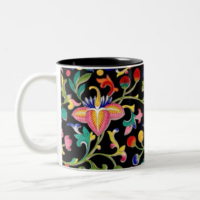 Lotus Blume und Wein Zweifarbige Tasse (Links)