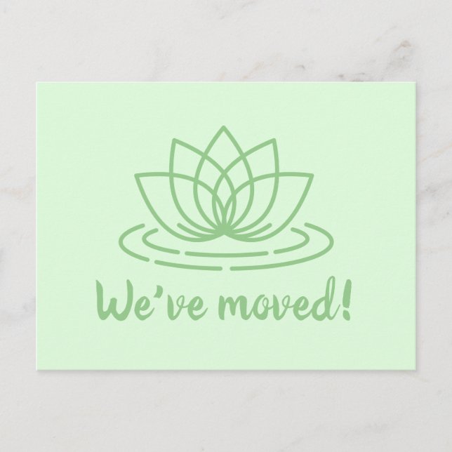 Lotus Blume verschiebt Postkarten für neue Adresse (Vorderseite)