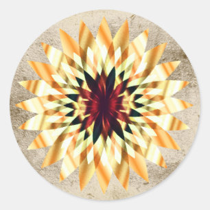 Lotus Blume Wasserfarbe Gold Logos Heilung Yoga Runder Aufkleber