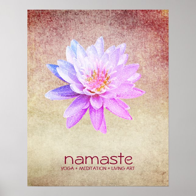 Lotus Blume Wasserfarbe Lila Yoga Medizin Poster (Vorne)